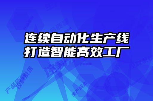 連續(xù)自動(dòng)化生產(chǎn)線(xiàn)打造智能高效工廠(chǎng)
