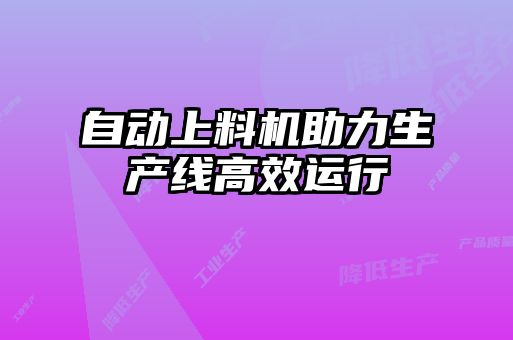 自動(dòng)上料機(jī)助力生產(chǎn)線(xiàn)高效運(yùn)行