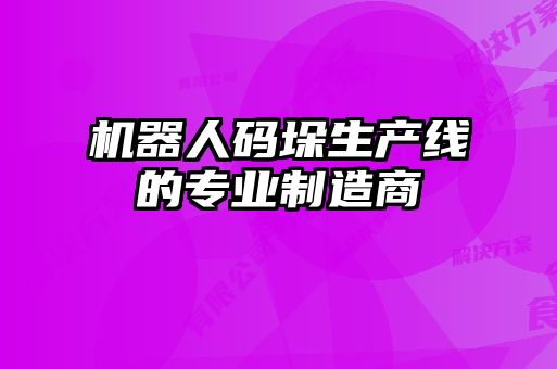 機(jī)器人碼垛生產(chǎn)線的專業(yè)制造商