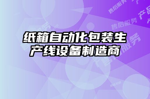 紙箱自動化包裝生產線設備制造商