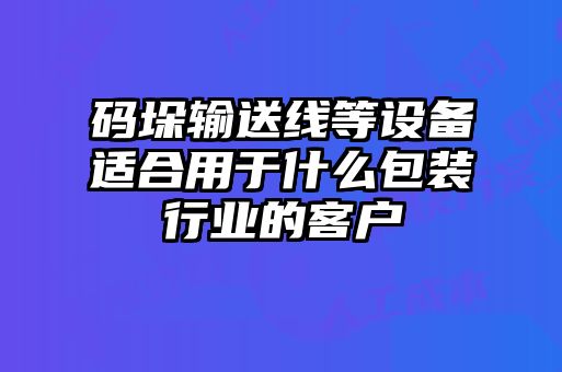碼垛輸送線等設備適合用于什么包裝行業的客戶