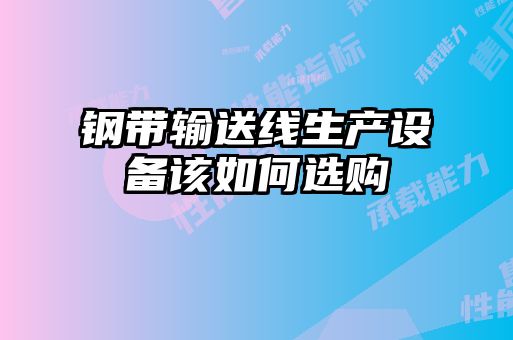 鋼帶輸送線生產(chǎn)設備該如何選購